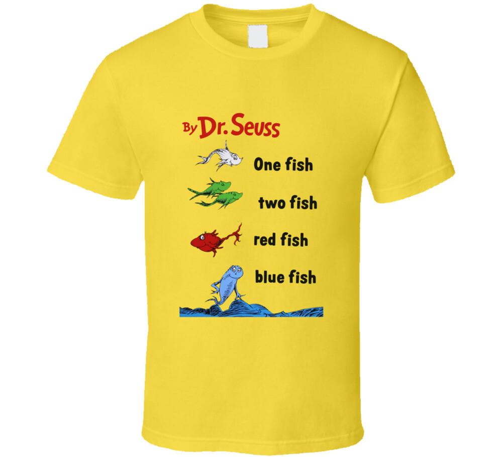 One Fish Two Fish Red Blue Dr Seuss T Shirt Mens Womens Tees Top S