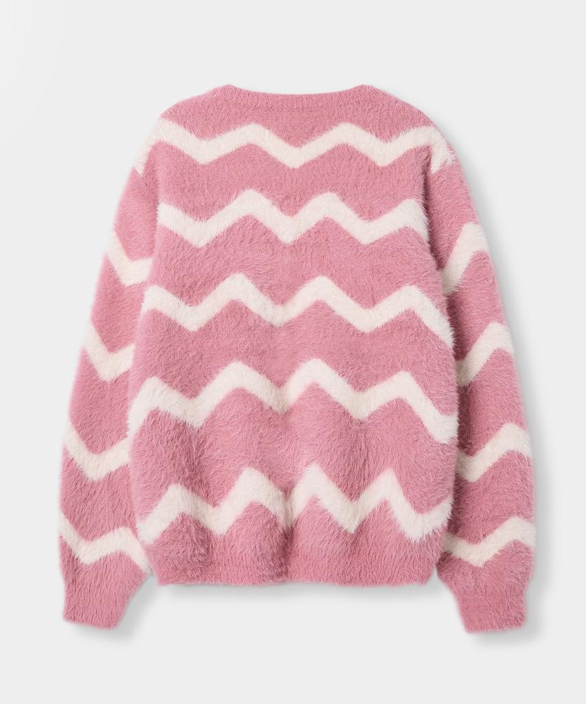 Yujen Soft Hairy Round Knit_Wave Pink