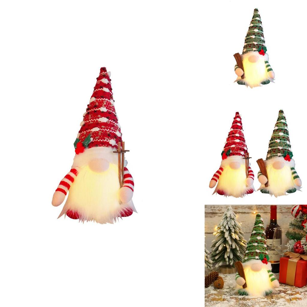Rudolph Christmas Light Up Sled Plush Toy With Long Beard For Holiday Decor