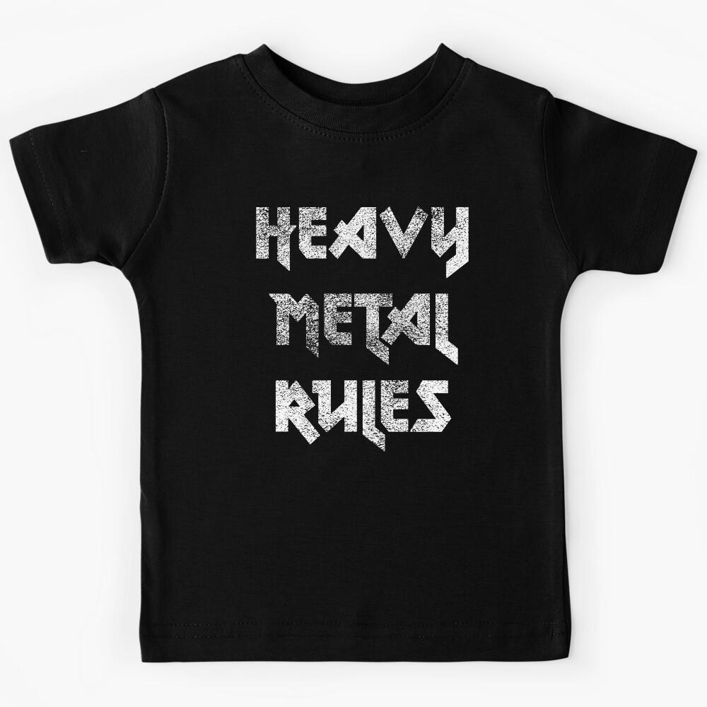 Heavy Metal Rules Distressed Kids T-Shirt 150