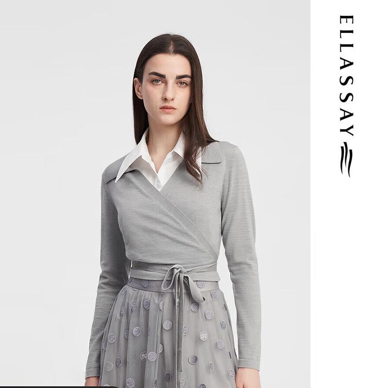 

ELLASSAY Women s Merino Wool Blend Wrap Knit Cardigan M