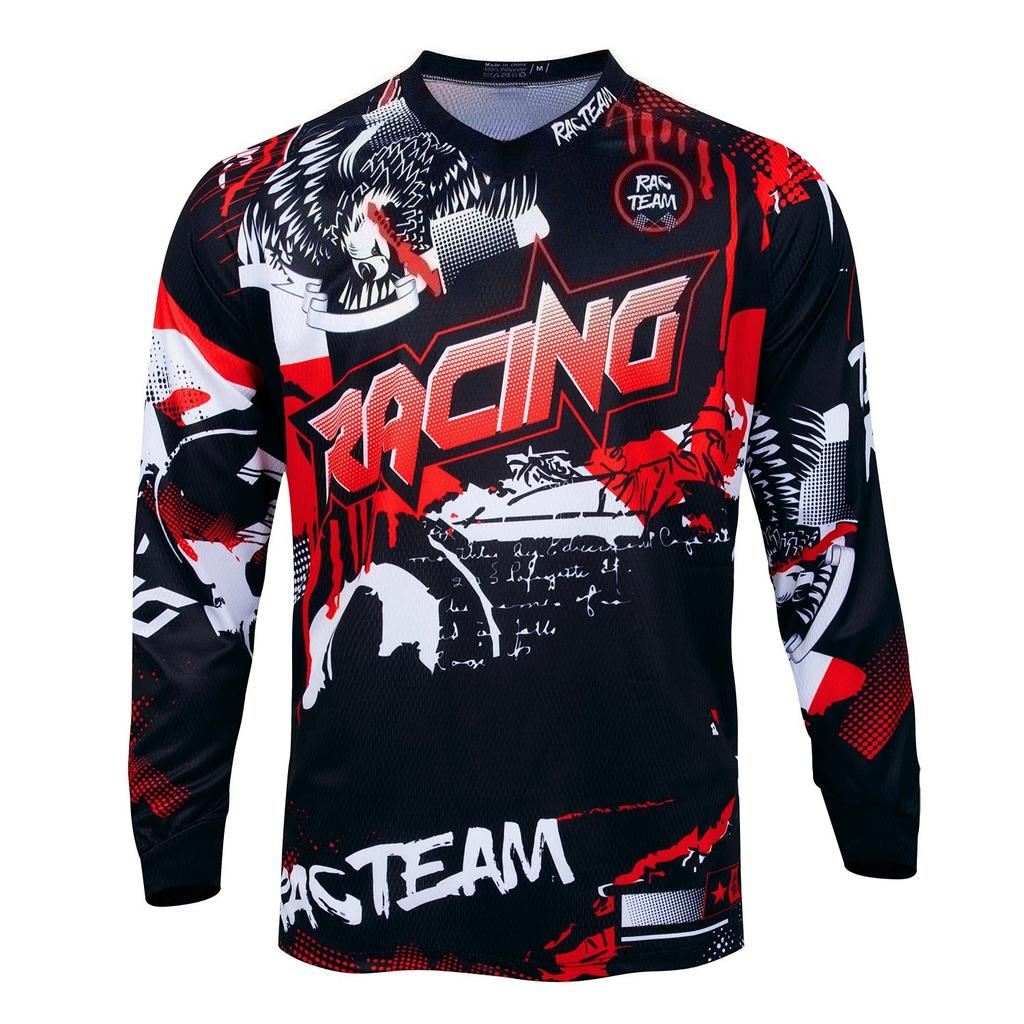 Spring and Autumn Round Neck 3D Printed Top Mountain Bike Jersey Fashionable Casual Sports Long Sleeved Men's T-shirts