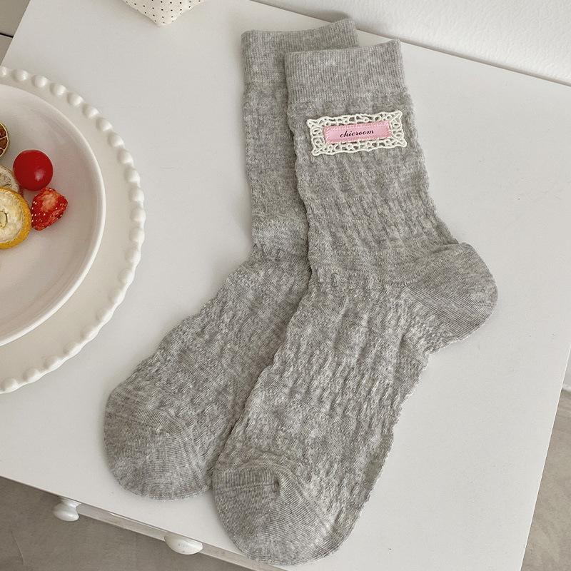 

1 Pair Sweet Casual Japanese Schoolgirl Calf Sock Fashion Lightweight Button Calf Sock Cute Summer Soft Breathable Cotton Sock One Size