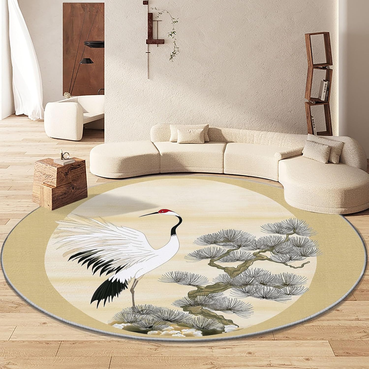 Fashionable Print Rug Cartoon Style Cosmic Stars Washable Circular Carpet Runner  Circle Area Rug Carpet Absorbent Mat 120cm