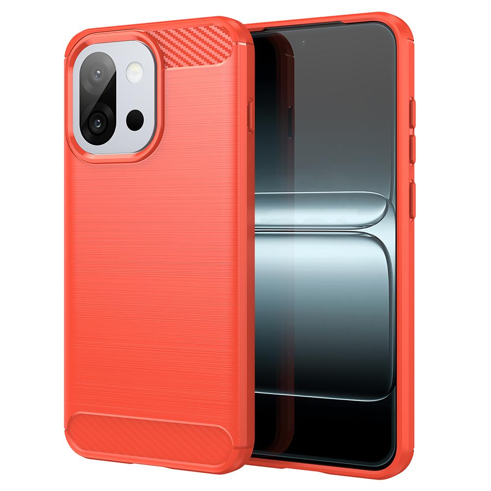 

For OnePlus 13T 5G/13s 5G Case Protective Phone Cover Carbon Fiber Texture Brushed Red