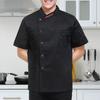 Chef Top Patch Pocket Single-breasted Stand Collar Buttons Short Sleeves Catering Restaurant Unisex Plus Size Chef Uniform Cooking Clothes
