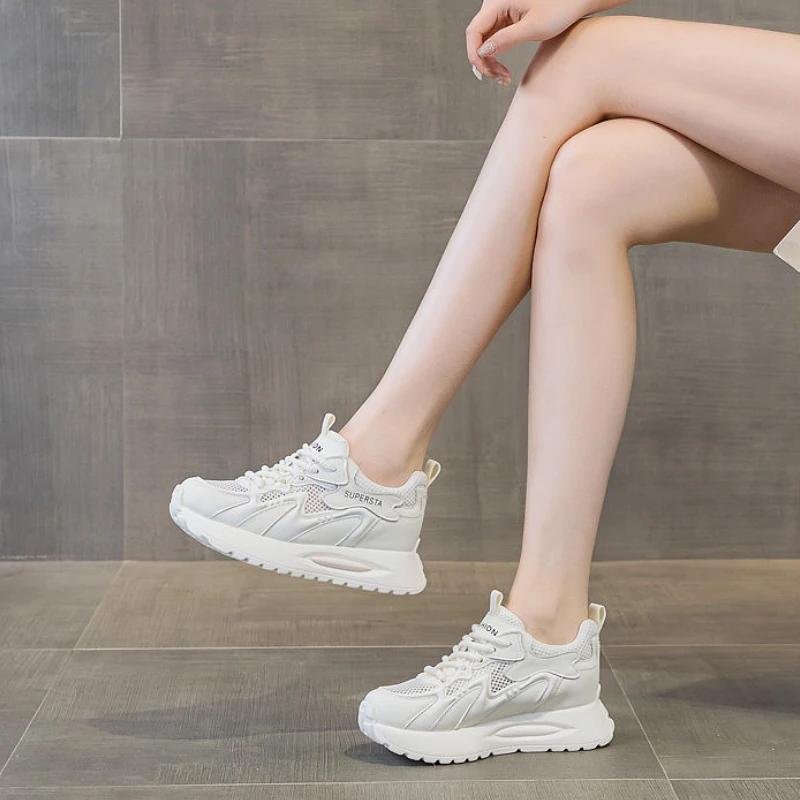Athletic High on Platform Mesh Breathable Sports Woman Footwear Comfortable and Elegant Urban Sale Pink Sneakers Shoes for Women