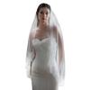 Bridal Veils With Embroidery Flower Trim Applique Midlength Headwear For Wedding Dresses and Photography Accessory