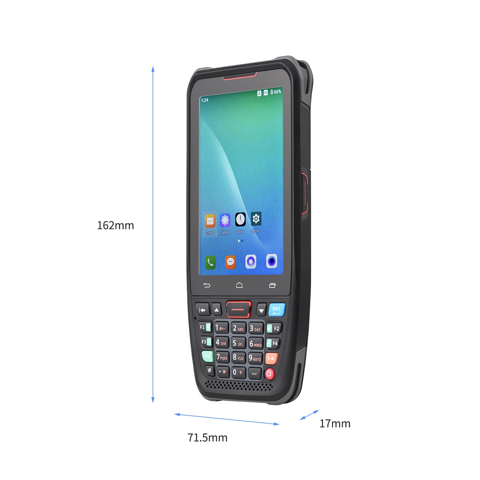 Handheld POS   10.0 PDA Terminal 1DCelsius2DCelsiusQR Bar  Scanner Support 2Celsius3Celsius4G WiFi   Communication with 4.0 Inch Touchscreen