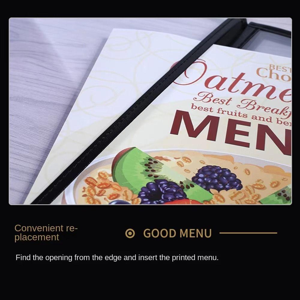 Foldable Recipe Book Cover PVC Menu Paper Holder Waterproof Menu Cover  For Kitchen