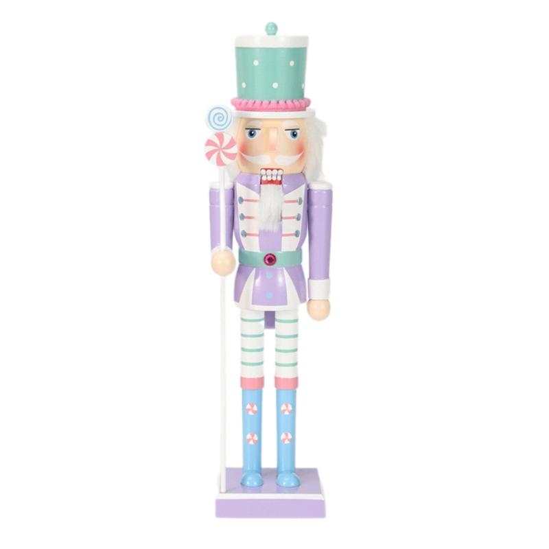 Elegant Wood Nutcrackers Ornament Stylish 50CM Nutcrackers Figure Decoration from Candy Series for Desk or Mantels