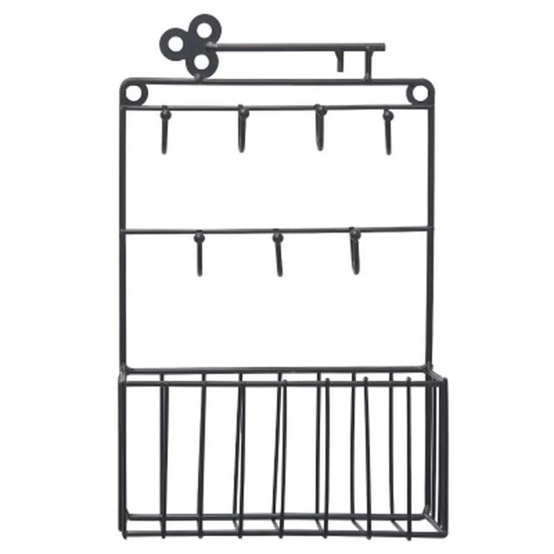 Key Rack Kitchen Storage Basket Metal Key Hook Iron Decorative Wall Hanging Earrings Jewelry Hook Home Decoration Racks