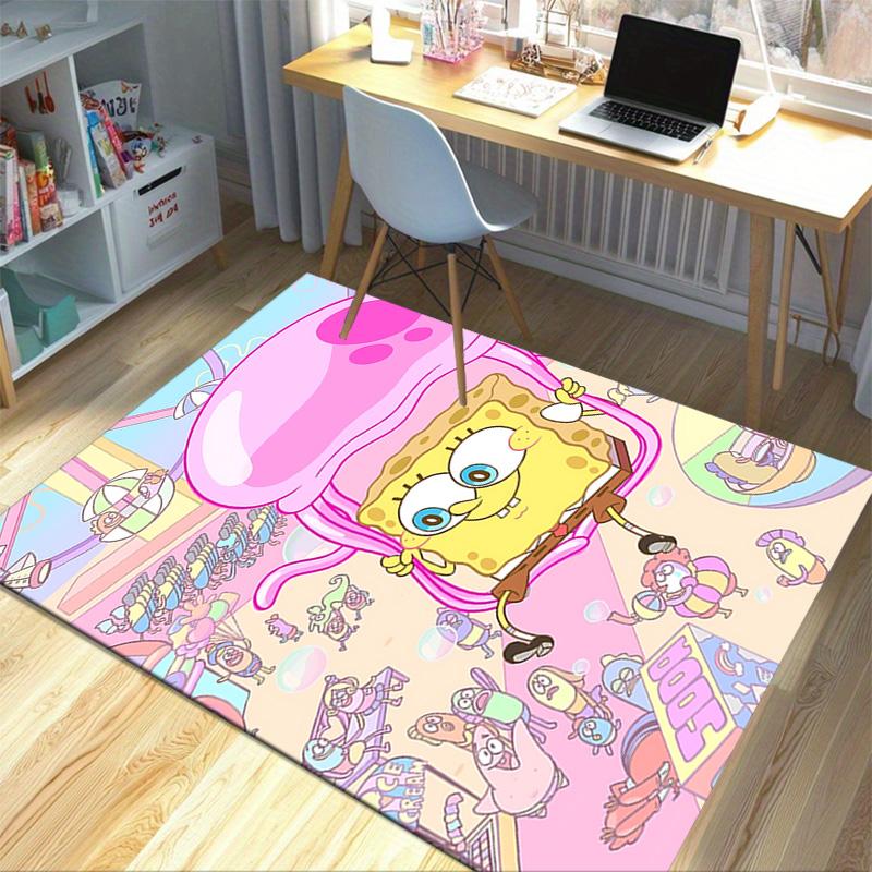 Spongebob Ice Cream Adventure Carpet For Playroom Bedroom Living Room Sofa Home Decorkids Game Area Rug Nonslip Floor Mat