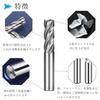 Phyxiul Square End Mill Set, High Precision, General Purpose Precision Machining, 6 Pieces, 0.08