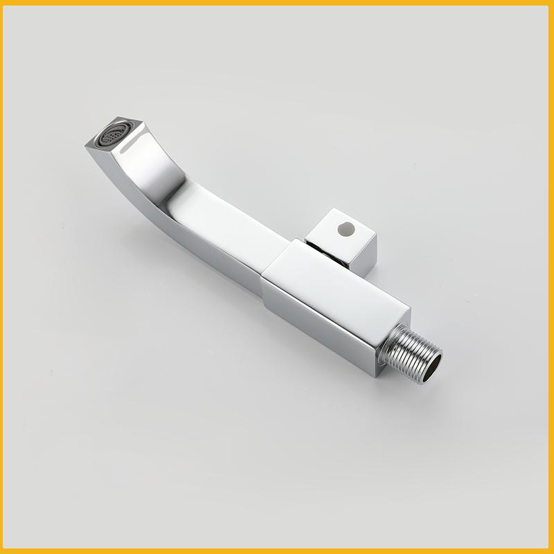 Rubinetto per Lavabo Quadrato da Parete per Bagno Oro Spazzolato Monoforo Freddo Ottone Rubinetto per Lavabo da Balcone Pozzetto per Mocio Cromo Nero Grigio