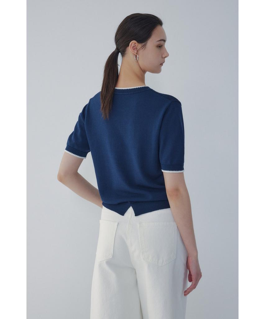 Bobeu Lettering Jacquard Knit Pullover_Navy 7156250005