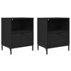 Nightstand Set of 2 Black 49 X 36 X 61 Cm Particleboard