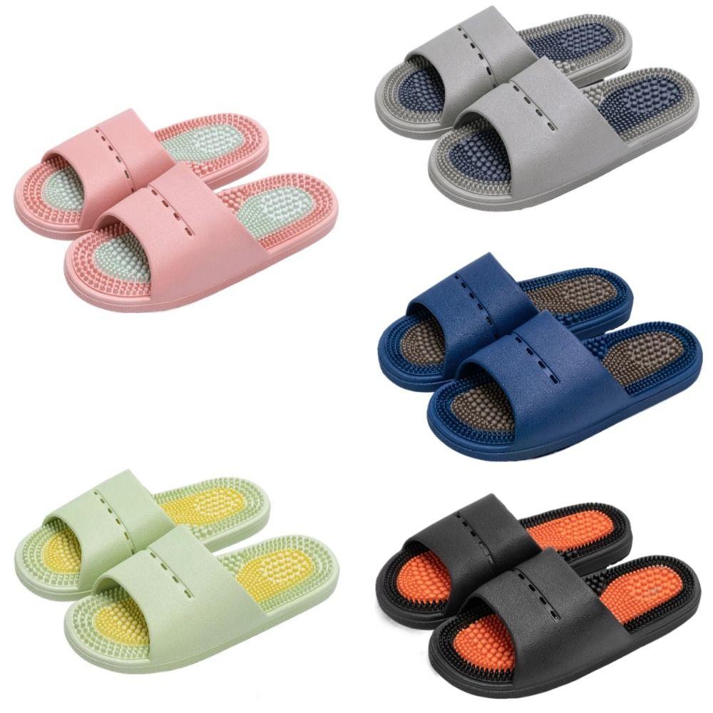Basic Anti Slip Thick Massage Slippers Open-toe Anti Odor Platform Flip Flops Beachwear Shoes Slides Sandals Beach