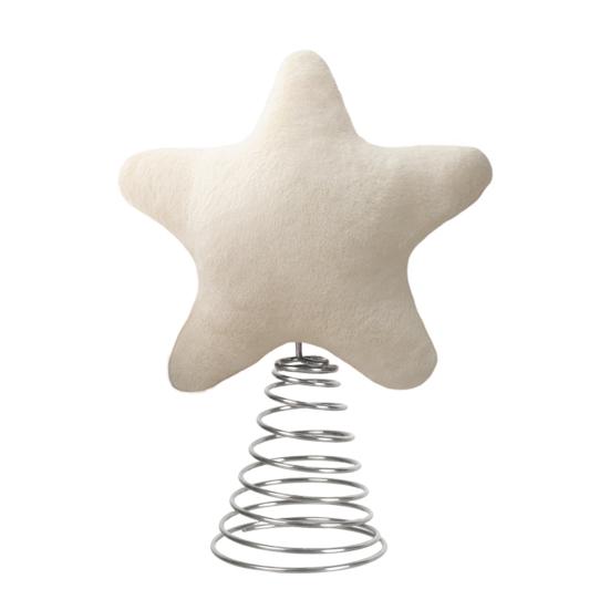 Star Tree Topper Furry Star Christmas Treetop Ornaments for Winter