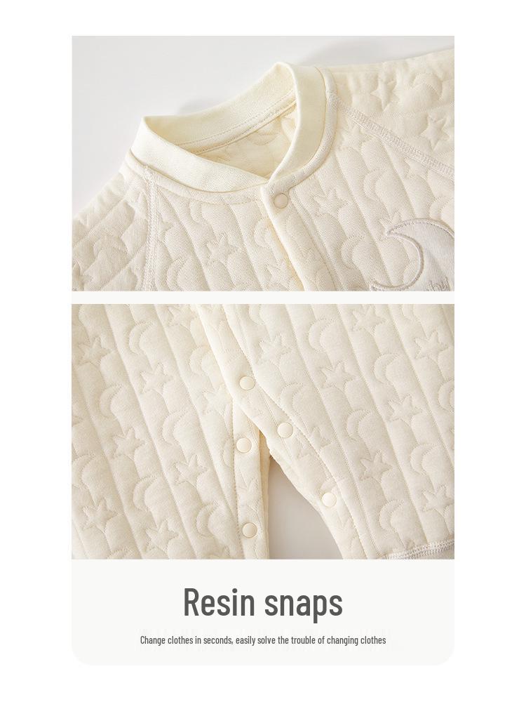 Cozy Cotton Baby Bodysuit: Warm Padded Jumpsuit for Newborns, Boys & Girls