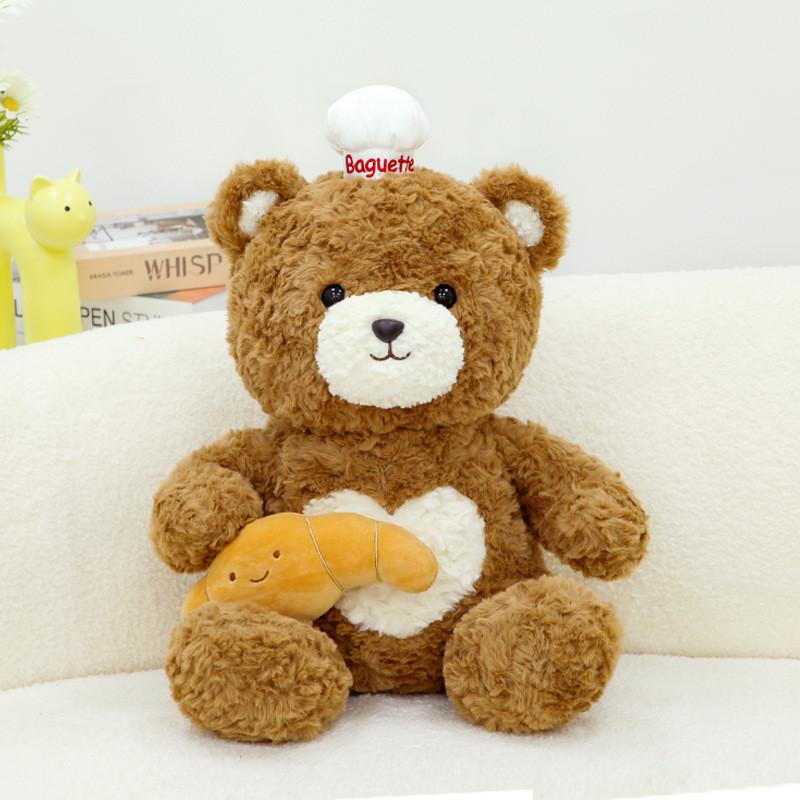 Bread Plush Bear Toy Animal Stuffed Doll Bedroom Decoration Kids Gifts Cute