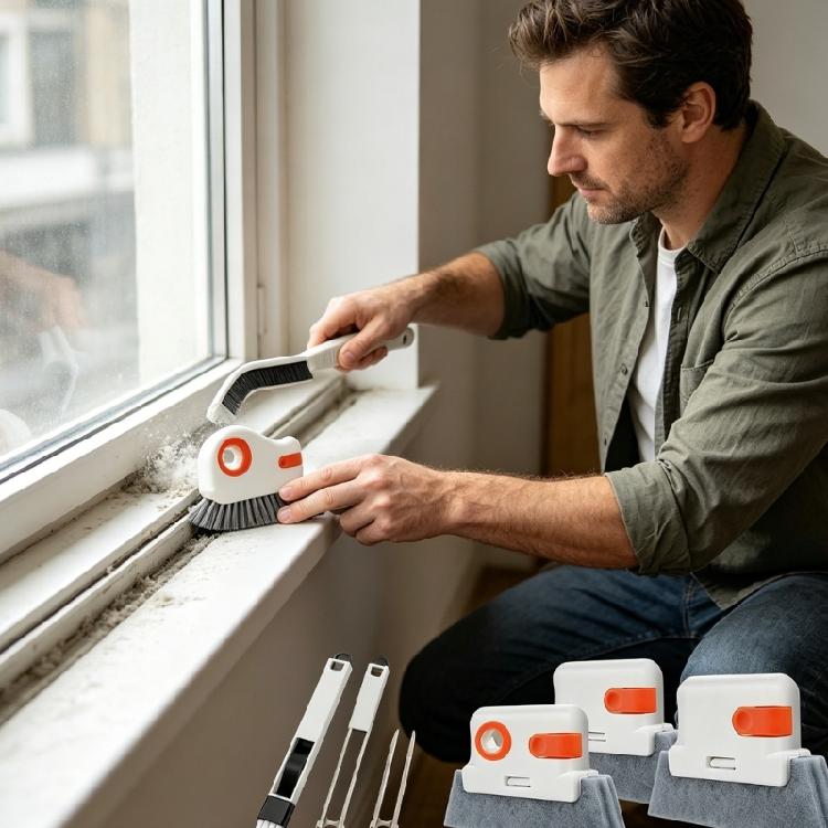 12Pcs Window Grooves Cleaning Tool Set For Removing Debris Dust From Narrow Space and Tight Corner Cleaner Brush