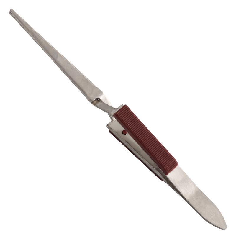 Spring-loaded Stainless Steel Jewelry Soldering Clamps: Straight, Pointed, Bent Tips, Serrated Anti-slip Design