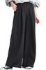 Necoat Comfortable and Relaxed Long Elastic Solid Size NC400BKXL Women's Wide-Leg Pants, Fit, Length, Waist, Color, Spring, Autumn, Winter, Black, XL,