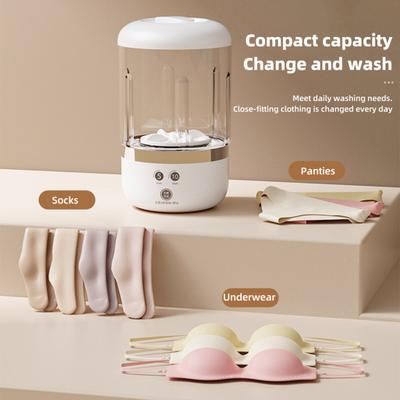 Wireless Mini Washing Machine Large Capacity Easy To Use Rechargeable Automatic Baby Clothes Underwear Laundry Machine