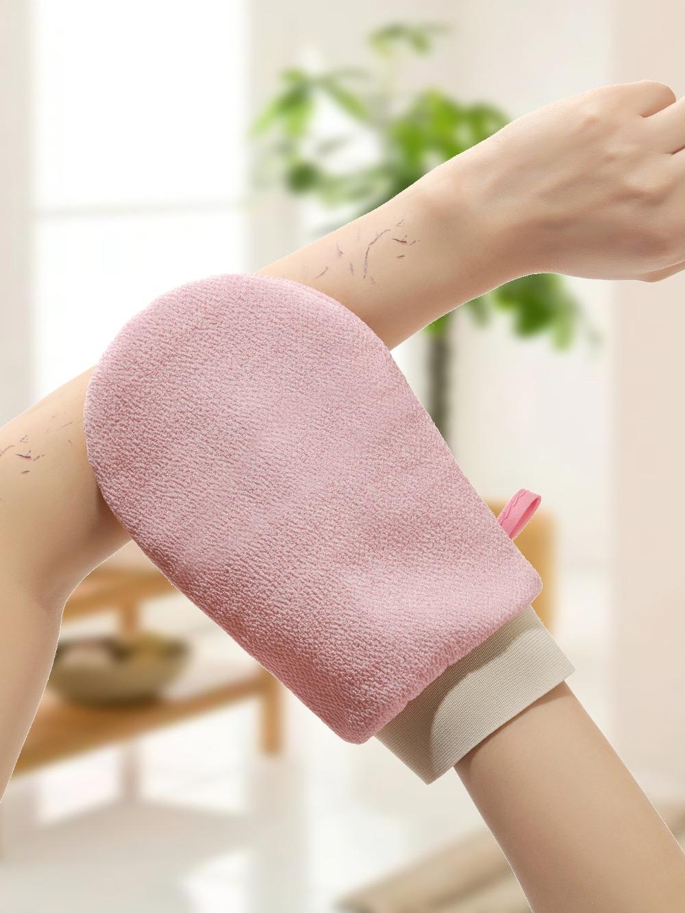 

1pc Exfoliating Bath Glove, Pink Bath Exfoliating Mitt For Bathroom