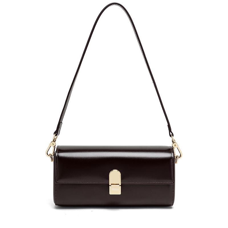 

Genuine Leather Women s Baguette Shoulder Bag - High-Quality Cowhide, Versatile Crossbody or Underarm Style 23*6*12 cm