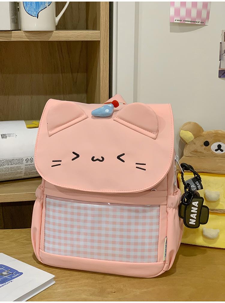 School Bag, Soft and Cute Cat Backpack, Female Student Backpack, Cute Cartoon Japanese Style Cute Backpack, Versatile, Lightweight Travel Bag