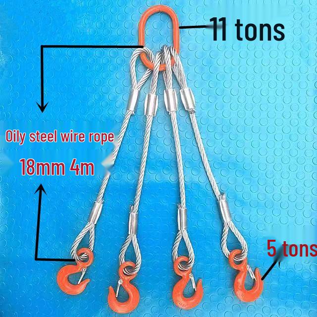 Wire Rope Sling Variants: Pressed Wire Rope, Lifting Hook, Two-Leg, Three-Leg, Four-Leg.