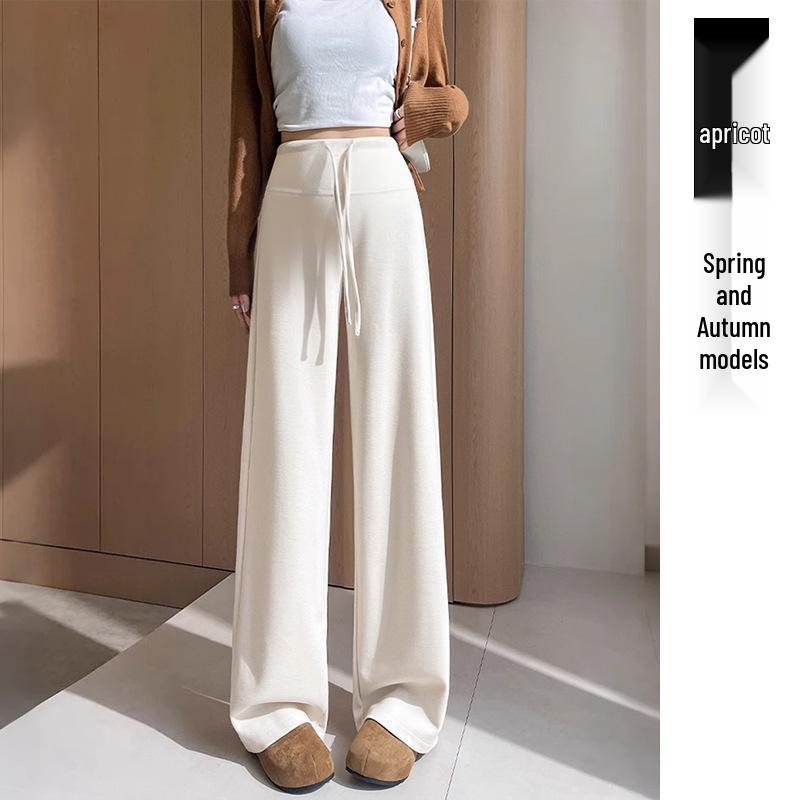 

7388# Spring & Autumn Maternity Elastic Waist Straight-Leg Cashmere Pants 2XL абрикосовий