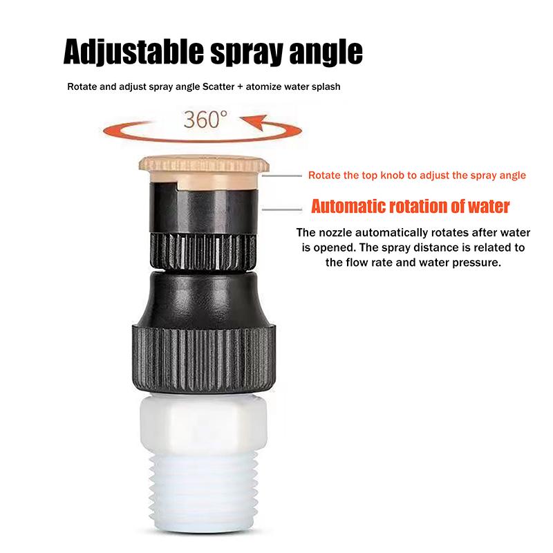 Aspersor Rotativo Automático Rotação 360° Aspersor de Jardim Automático - Perfeito Para Relvados, Quintas e Estufas