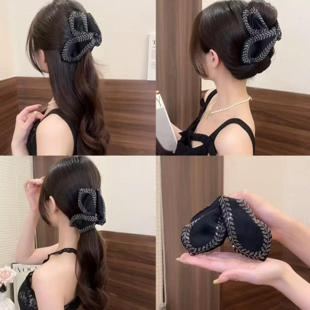 Korean Wheat Ear Leaf Shark Clip: Versatile High-End Hair Claw Headdress