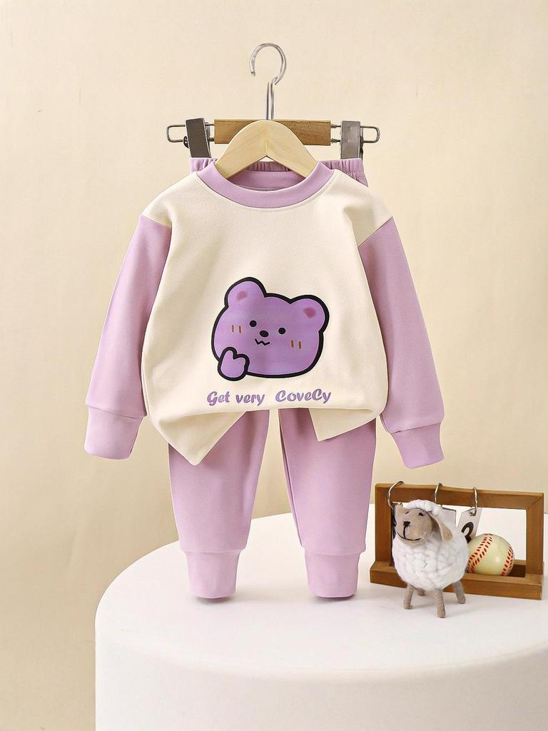 Children's Autumn & Winter Warm Home Set: Infant Clothes & Trousers for Boys & Girls