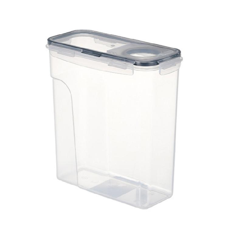 Многоцелевой 4-литровый прозрачный контейнер для хранения продуктов с герметичной крышкой для сыпучих зерен, бобов и кухонных принадлежностей чёрный