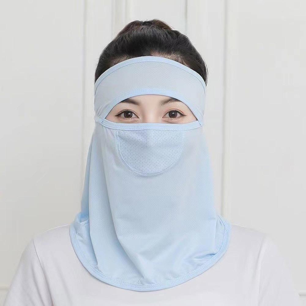 New Ice Silk Cycling Face Mask Thin Breathable Ice Silk Face Mask Uv Sun Protection Face Cover Men Women