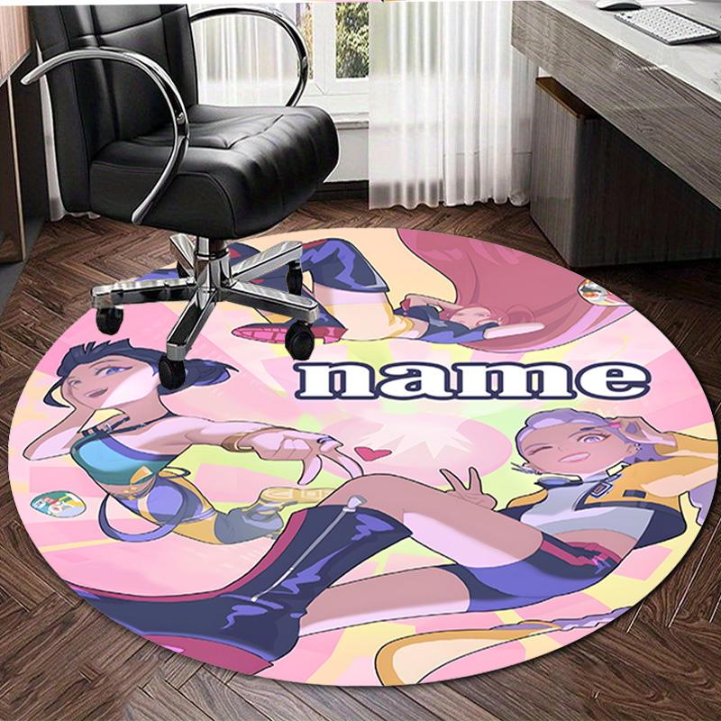 Personalized K-KPop Demon Hunters Round Chair Office Rug - Perfect for Mat, Office Chair & More - Ideal Gift for Birthdays and Holidays