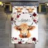Highland Cattle Three-piece Quilt Cover 3D Digital Printing Bedding Set Farmhouse Bed Cover
