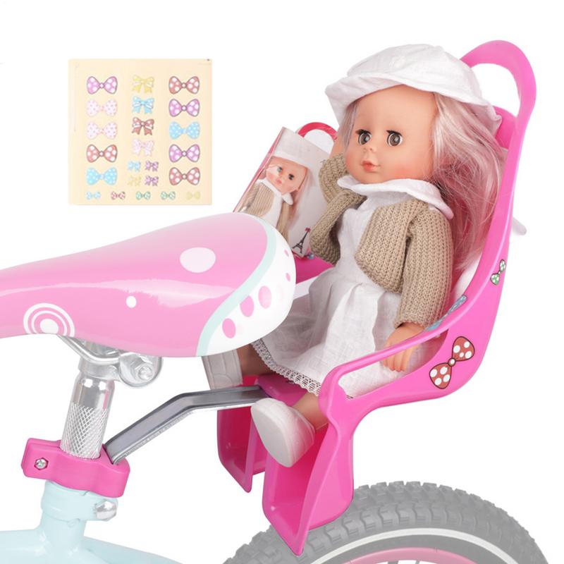 Mädchen Fahrrad Puppensitz Universelles Zubehör mit Aufkleber Kinderfahrrad Dekoration Puppen Fahrradsitz Fahrradzubehör für Mädchen Jungen