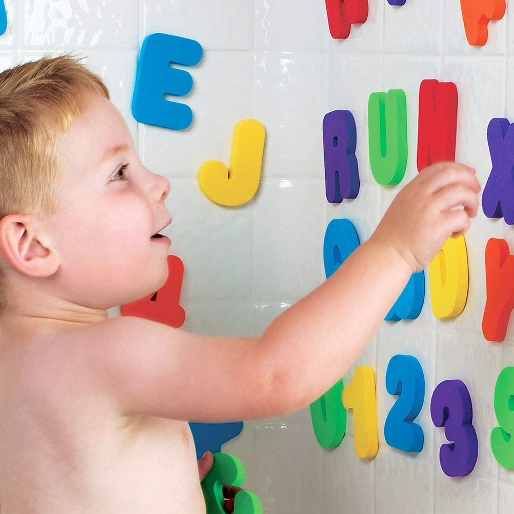 

Crabitin Bath Stickers, Alphabet, Bath Magnets, Floating Play Toys, Numbers, English Learning, Educational Toy, Wall-Mounted, Neat Storage,