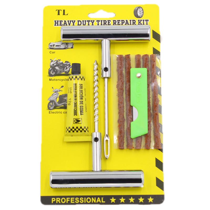 Quick Fix Car & Electric Tire Repair Kit: Metal Tools & Rubber Strips