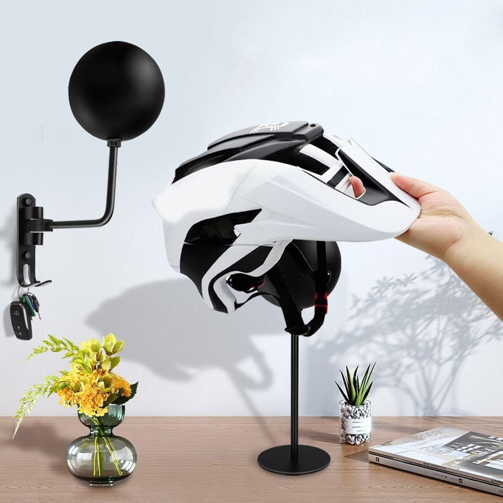 Wall Mounted 180° Rotation Helmet Hanger Space Aluminum Helmet Display Rack  Garage Organizer