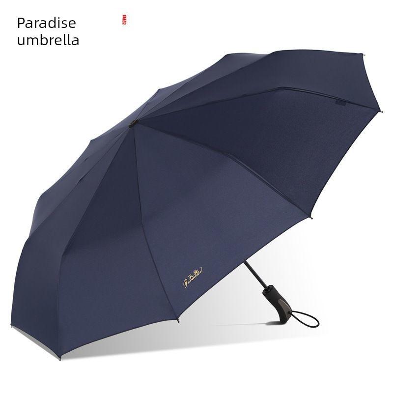 Paradise Umbrella Fully Automatic Umbrella with Ten Ribs, Fully Steel Reinforced, Foldable, Portable, Solid Color, One-Touch Open and Close