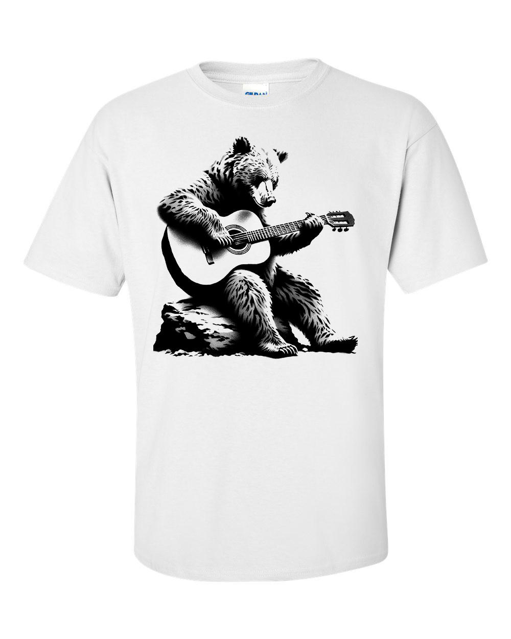 Bear Guitar T-shirt Bear Playing Guitar GuitarisT-shirt S