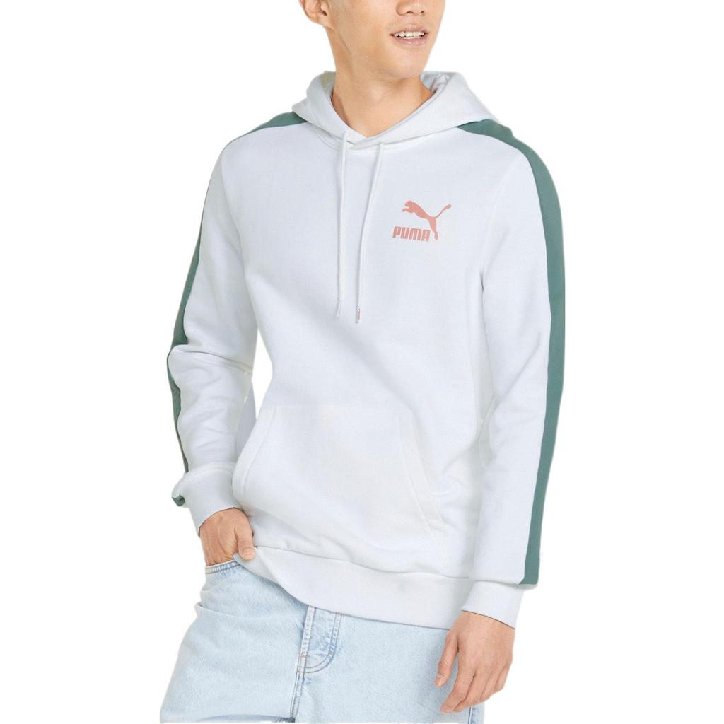 Puma Logo Print Drawstring Hoodie With Long Sleeves Men Tops White 531354-A-52