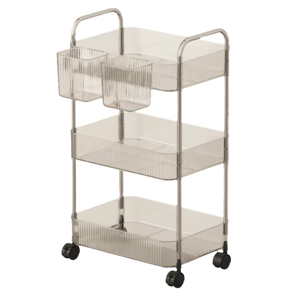 Multi-functional Mobile Trolley Storage Cart 3 Tier Kitchen Storage Rack  Bedroom 3Layers Boxes