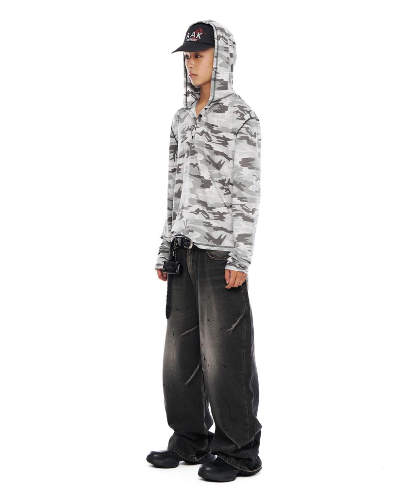 Military Button Hoodie (Gray)